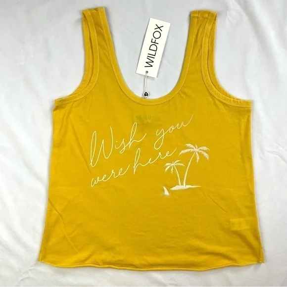 WILDFOX Wish You Were Here Lyla Tank in Pigment Mimosa Size Small (NWT) - Picture 4 of 11